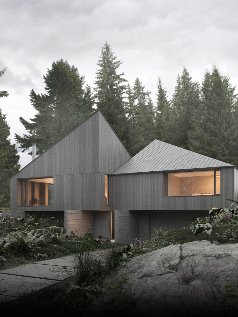 Modern custom residential home with contemporary architecture