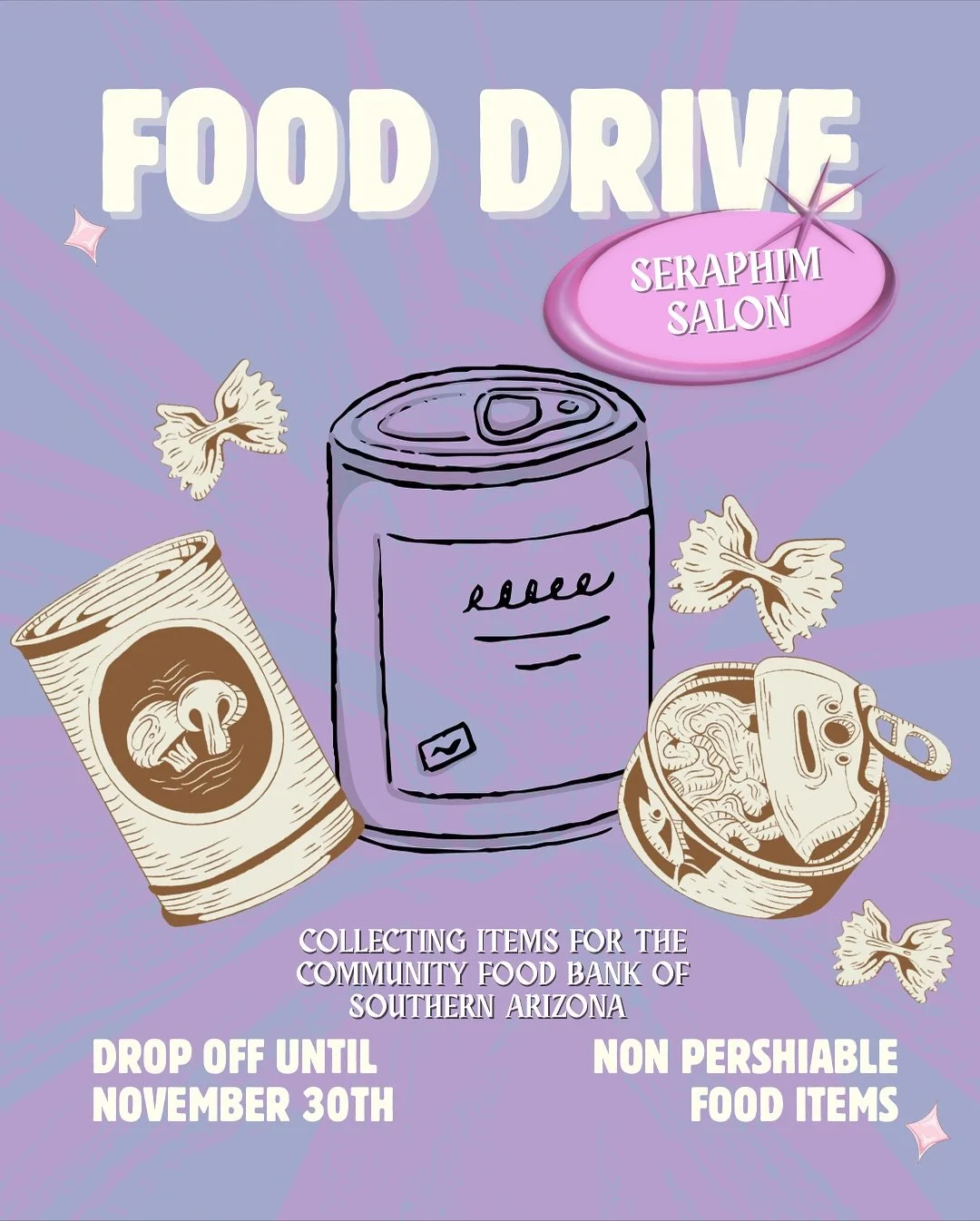 Hello Seraphim fam!, Arizona families are struggling right now due to many families losing their SNAP benefits. Let&rsquo;s come together &amp; show our community some love. Bring a food donation to your next appointment, if you are also struggling p