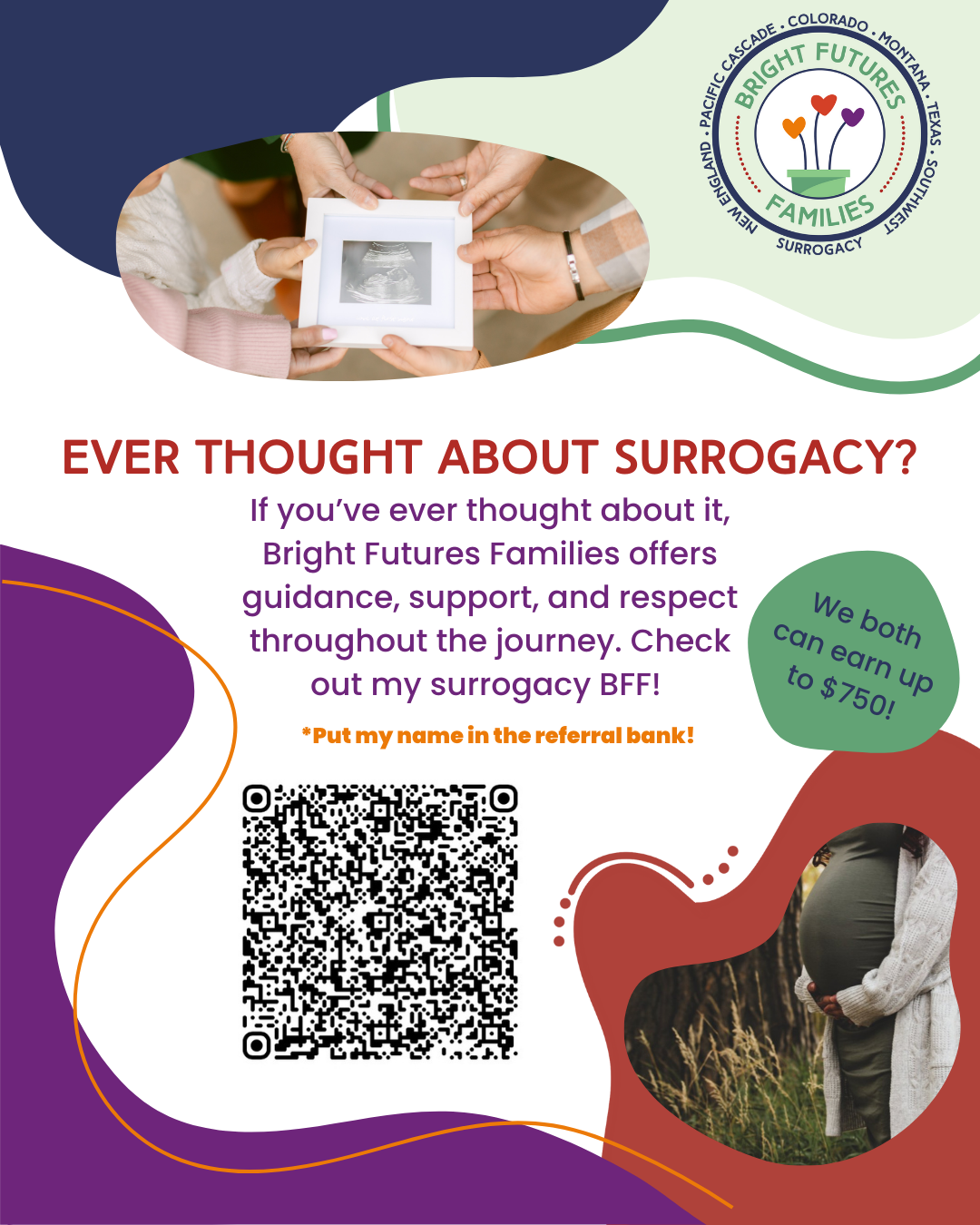 Gestational surrogacy is an amazing gift.  Mothers who choose to become surrogates receive life-changing compensation, in an amount that they choose with Bright Futures Families Surrogacy.
