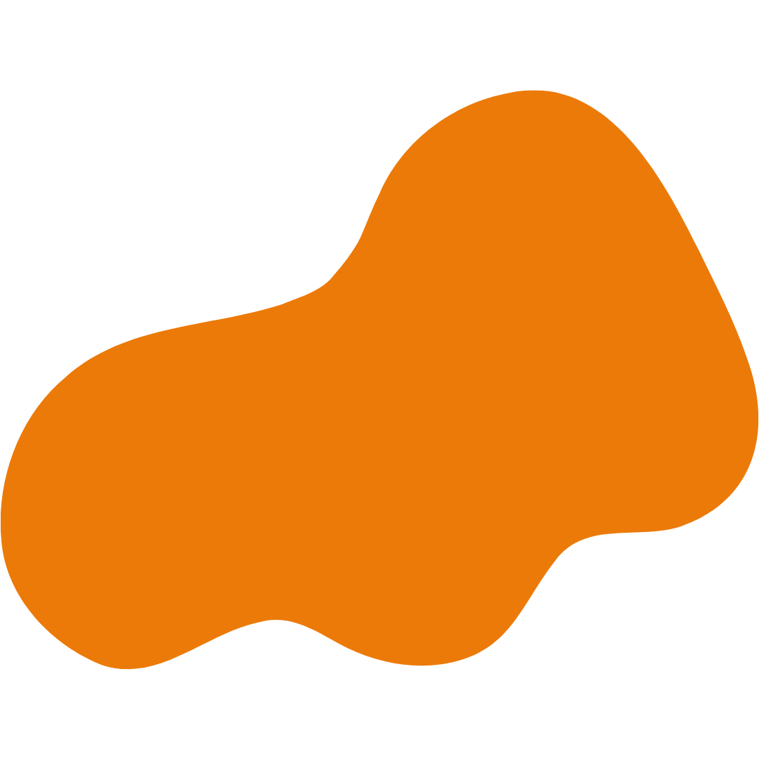 Simple orange bean-shaped object with smooth edges on a transparent background.