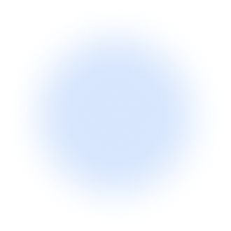 Blue circular shape with a textured edge.