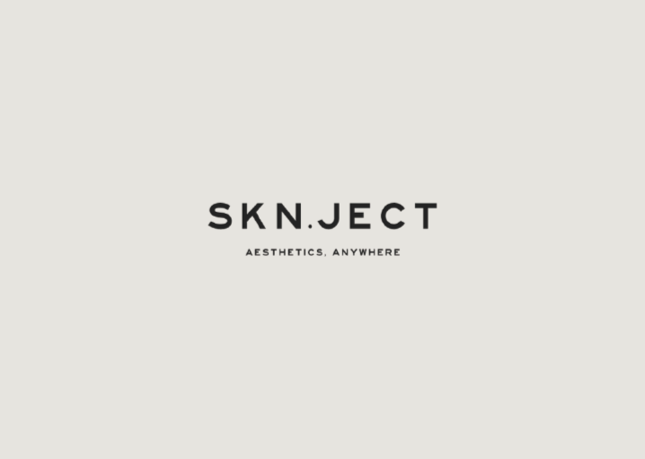 SKN.JECT beige coloured gift card front, featuring SKN.JECT logo with the tagline 'Aesthetics, Anywhere'.