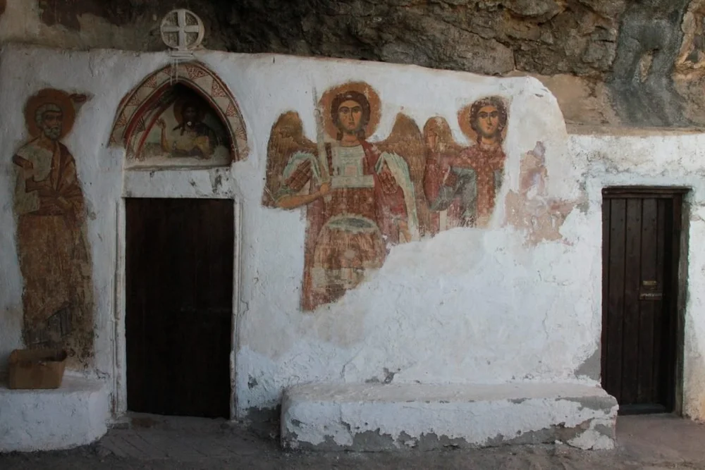 Murals on the monastery wall