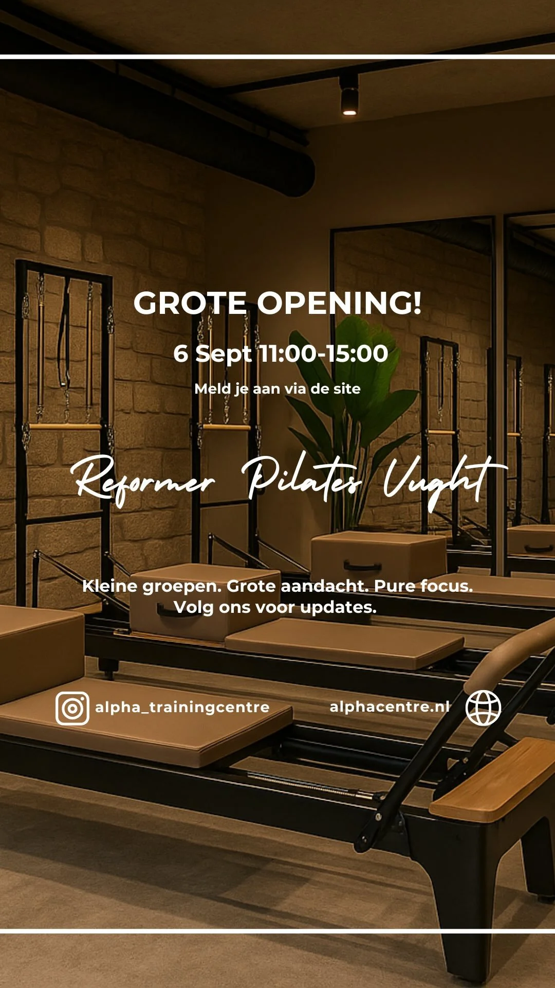 Are u ready?🤸‍♂️
Wij zijn er klaar voor, de sleutels zijn in de pocket en de verbouwing gaat beginnen! 💪🏻
Meld je aan via onderstaande link voor een proefles tijdens de open dag op 6 september!
https://www.alphacentre.nl/reformer-pilates-pro