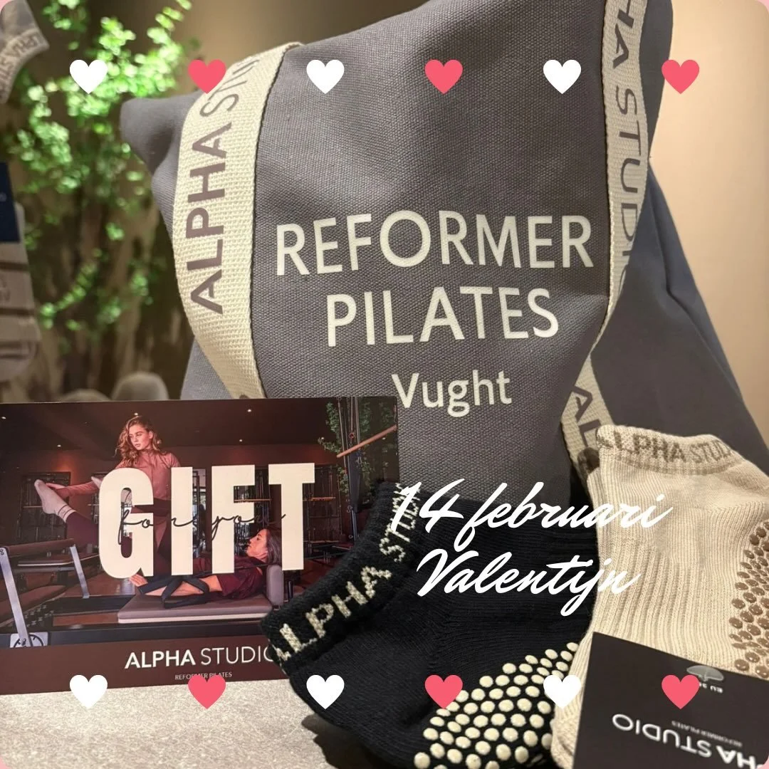 Op zoek naar een leuk en sportief cadeau?
Zoek niet verder! Onze giftcards zijn perfect om je partner, vriendin, oma of buurvrouw te verrassen.
Laat hem/haar kennismaken met onze reformer pilates studio ❤️ 
De giftcard is inclusief tas👜&amp; ALPHA s