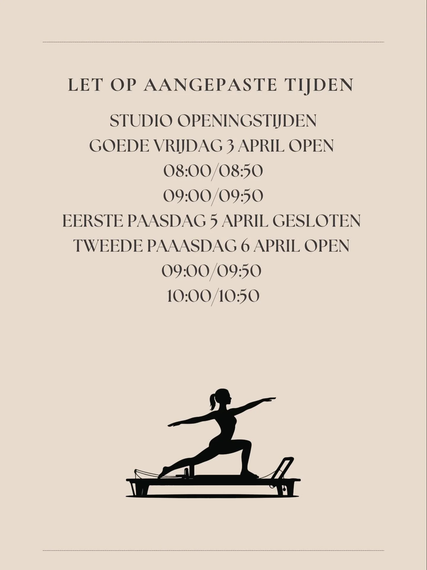 Wij wensen jullie alvast een fijn paasweekend namens team ALPHA 🐣 #reformerpilates #vught #personaltrainer #studio 🤍