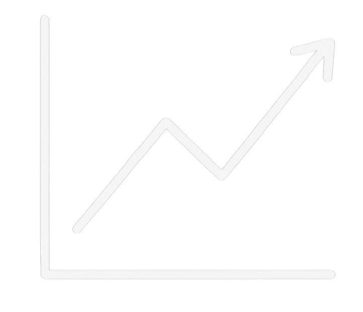 Line graph with an upward trend on a black background.