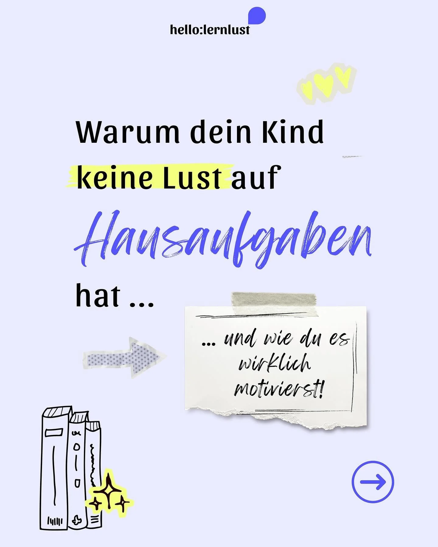 Hausaufgaben, Streit, Frust &ndash; und die ewige Frage:
 &bdquo;Wie kann ich mein Kind endlich motivieren?&ldquo;

Viele Eltern vermuten Bequemlichkeit oder Lustlosigkeit als Grund, aber meistens steckt etwas ganz anderes dahinter:
 Ein Kind ist nur