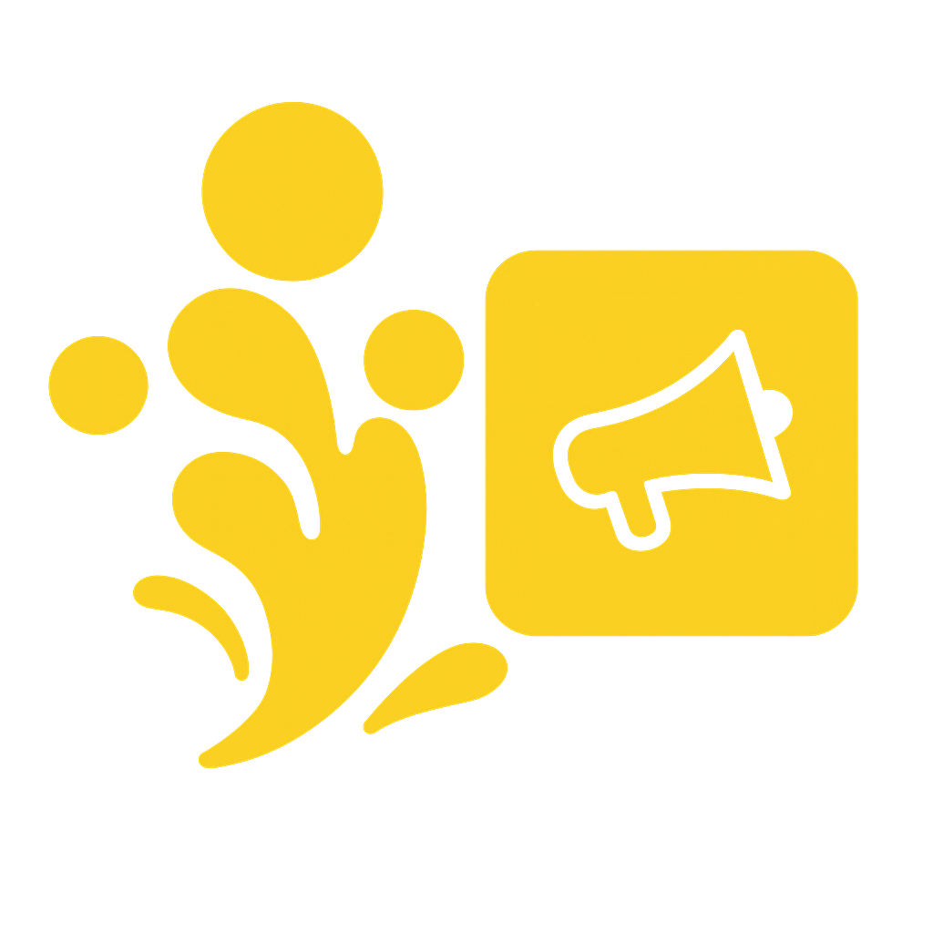 create an icon for the _Press Releases and Media Pitches_ service provided by Splashified, inspired by Splashified’s logo, without any words, and with a transparent background c.png