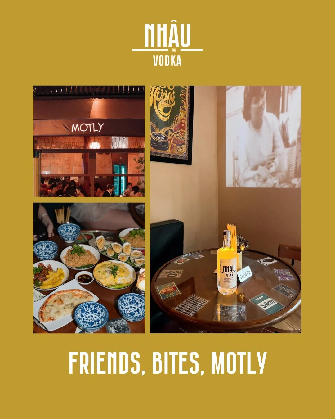 𝗩𝗶𝗲𝘁𝗻𝗮𝗺𝗲𝘀𝗲-𝘀𝘁𝘆𝗹𝗲 𝗡𝗵𝗮̣̂𝘂, 𝗯𝘂𝘁 𝗺𝗮𝗸𝗲 𝗶𝘁 𝗺𝗼𝗱𝗲𝗿𝗻. | 𝗡𝗵𝗮̣̂𝘂 𝗞𝗶𝗲̂̉𝘂 𝗩𝗶𝗲̣̂𝘁...
[Tiếng Việt b&ecirc;n dưới]

MOTLY = một ly 🥂 (means one drink)

Nhậu Vodka, great food, cocktails, and endless stories at MOTLY 🥢?