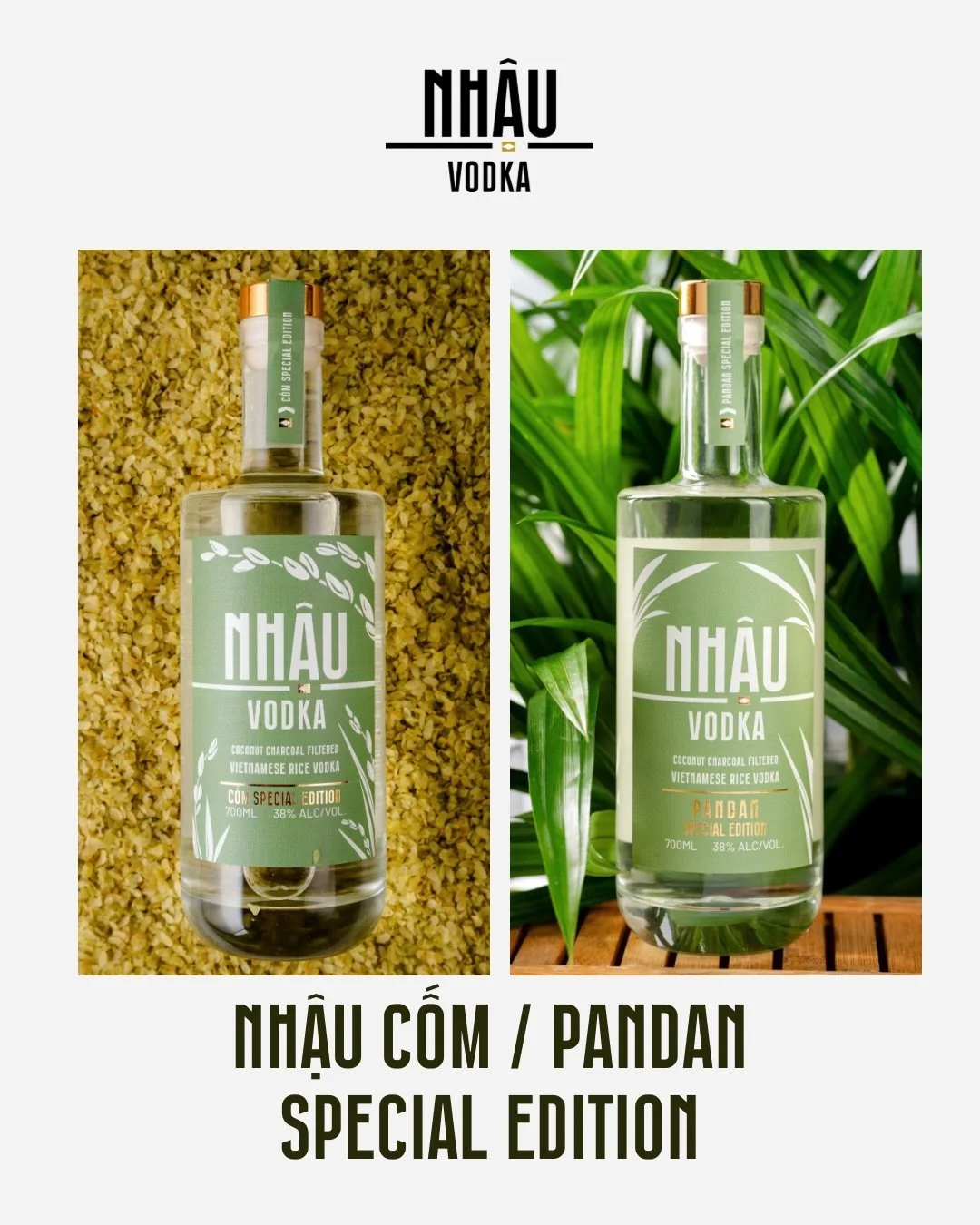 𝗖ố𝗺 𝗼𝗿 𝗣𝗮𝗻𝗱𝗮𝗻? 𝗦𝗮𝗺𝗲 𝗡𝗵ậ𝘂. 🌾💚
[Tiếng Việt b&ecirc;n dưới]

If you&rsquo;re in Vietnam, it&rsquo;s Nhậu Cốm.
If you&rsquo;re meeting us abroad, it&rsquo;s Nhậu Pandan.

And just to make it clear:
nothing changed inside the bottle.

I