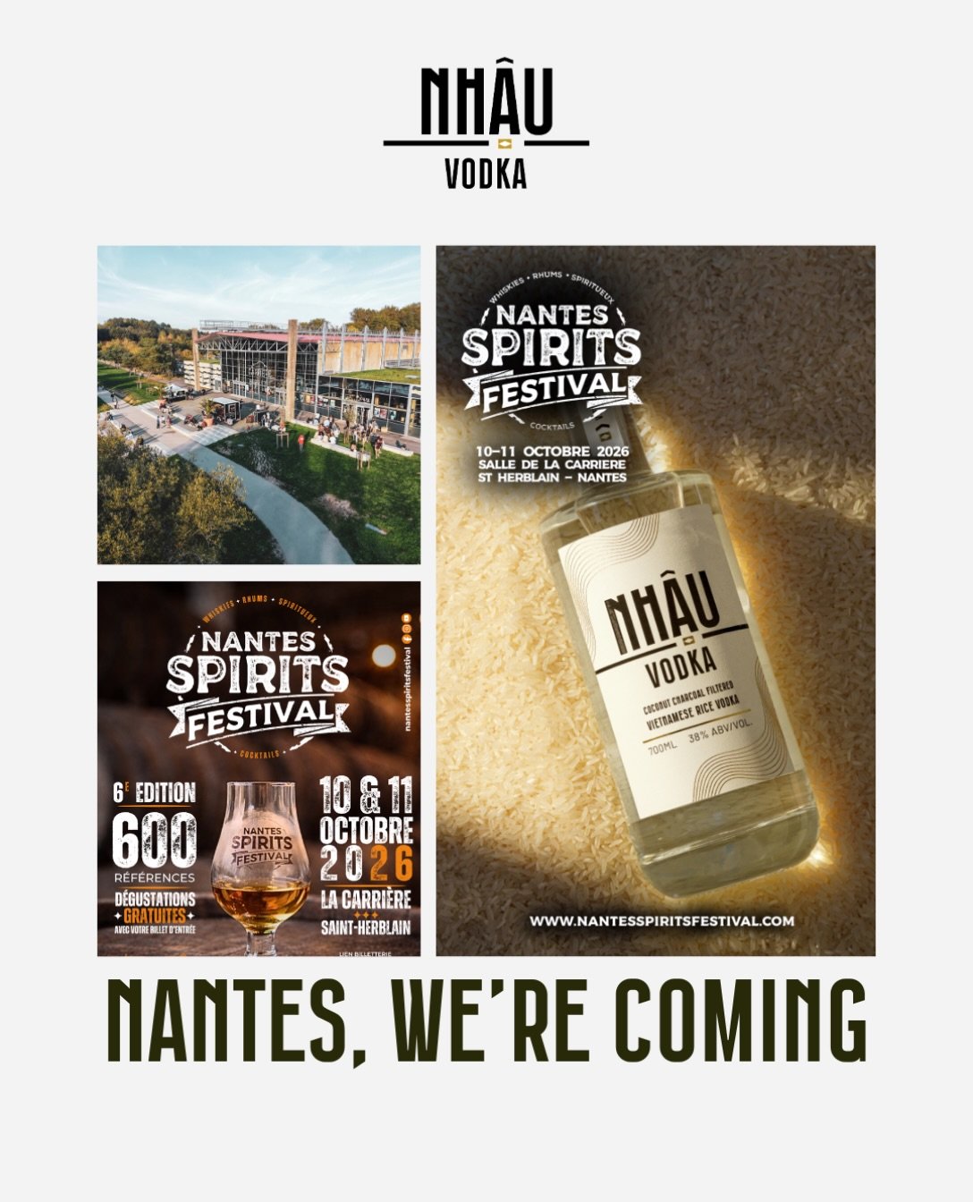 𝗡𝗔𝗡𝗧𝗘𝗦, 𝗪𝗘&rsquo;𝗥𝗘 𝗖𝗢𝗠𝗜𝗡𝗚. 👀🇻🇳
[French below]
Nhậu Vodka is pulling up at the Nantes Spirits Festival on 10&ndash;11 October.

Come say hi, taste some Vietnam, and let&rsquo;s get the nhậu started. 🥂

Tối nay nhậu h&ocirc;ng?

📍