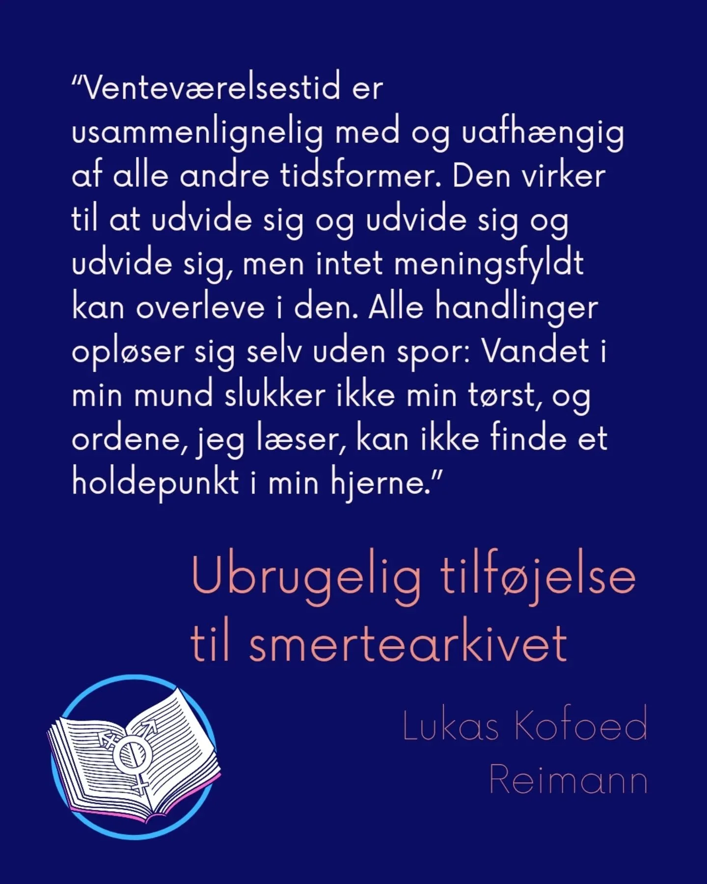 I "Ubrugelig tilf&oslash;jelse til smertearkivet" beskriver Lukas Kofoed Reimann m&oslash;det med en upersonlig og ubehj&aelig;lpsom smerteklinik. I samtale med bogen Brilliant Imperfection af Eli Clare, reflekterer han over diagnose og hel