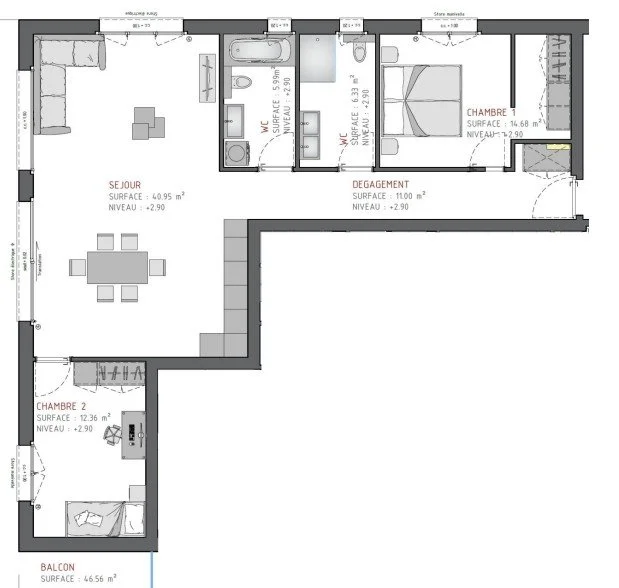 Appartement 3½ pièces Saxon 108m² 