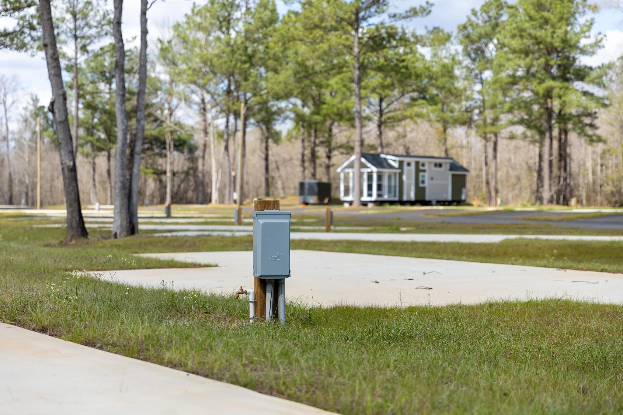 Elderly couple viewing a bus together, with the man showing affection by placing his arm around the woman's shoulders