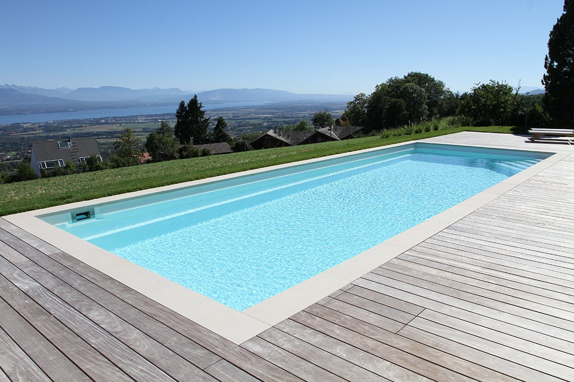 Modern rectangular swimming pool