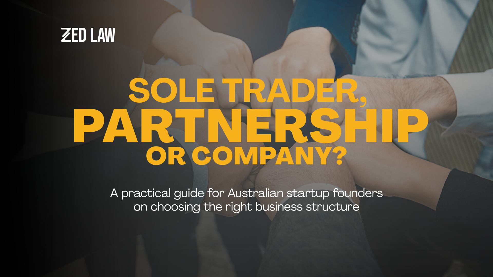Sole trader, partnership or company? A practical guide for Australian startup founders on choosing the right business structure.