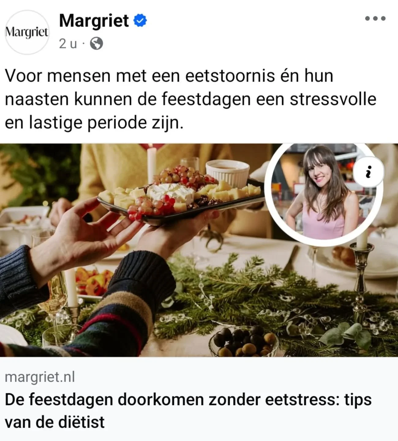 Voor mensen met een eetstoornis &eacute;n hun naasten kunnen de feestdagen een stressvolle en lastige periode zijn. Kamp je met een eetstoornis, bijvoorbeeld anorexia, boulimia, eetbuistoornis (binge eating disorder) of ARFID (avoidant/restrictive fo