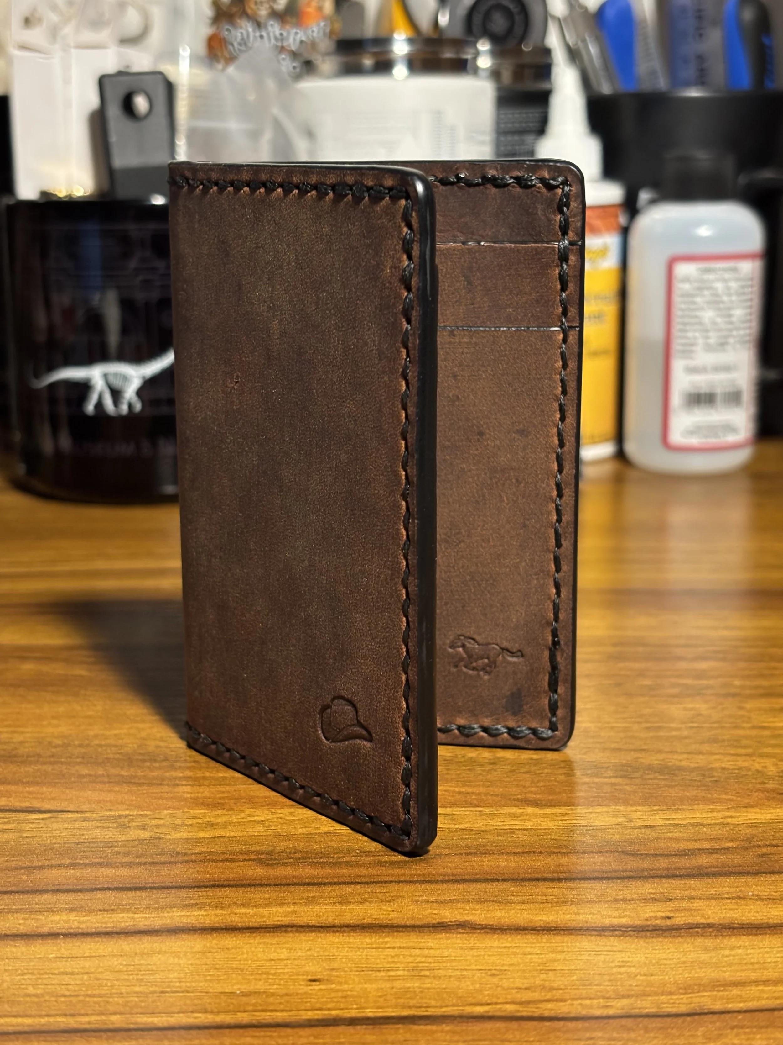 The Cowboy Bifold Wallet | Handmade Full Grain Leather Wallet | Front Pocket Wallet | Minimalist Wallet | Saddle Stitched | Made in USA - V 1.0