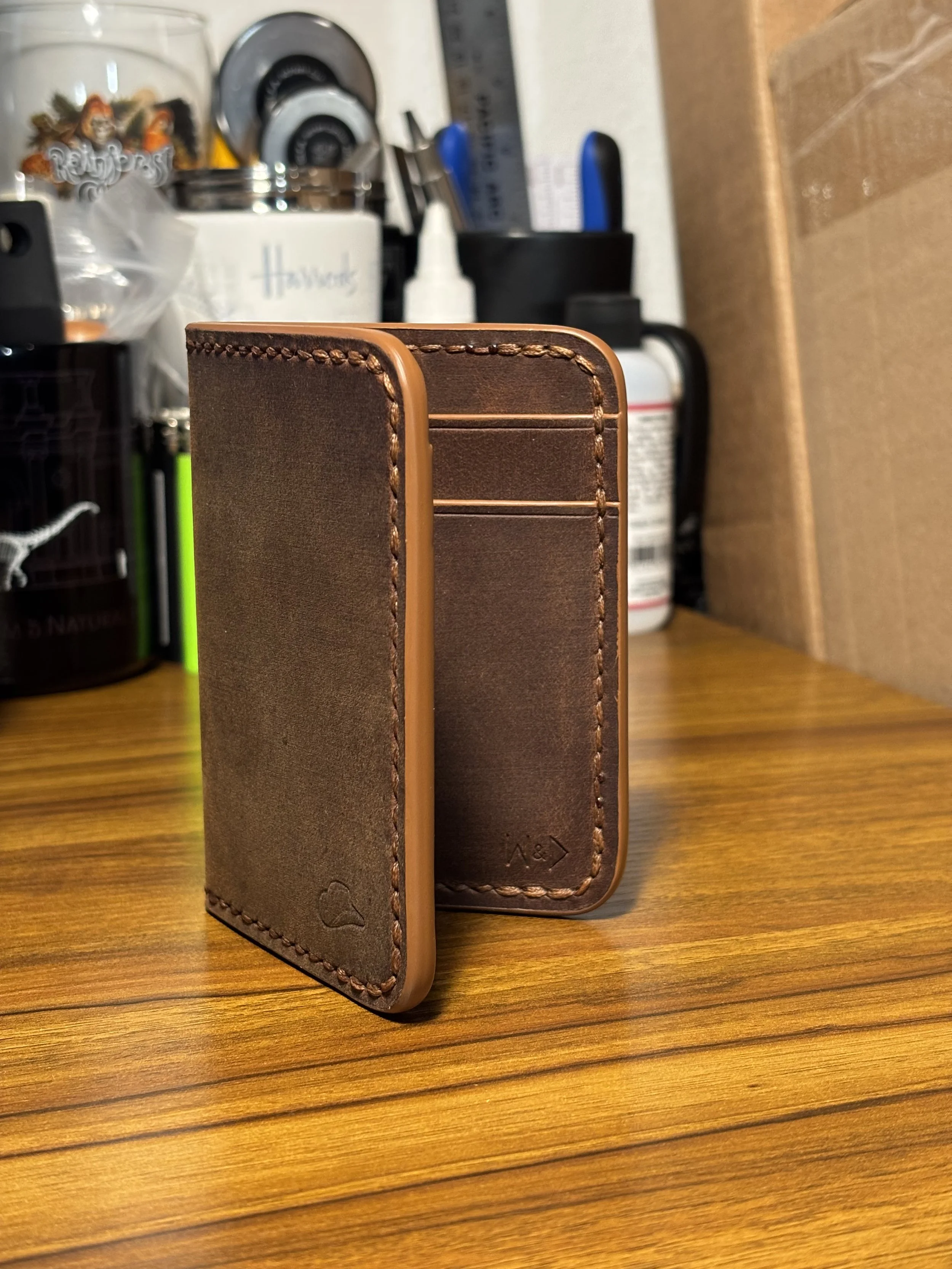 The Cowboy Bifold Wallet - Full Grain Crazy Horse Leather - Lined Handmade Wallet - Groomsmen Gift