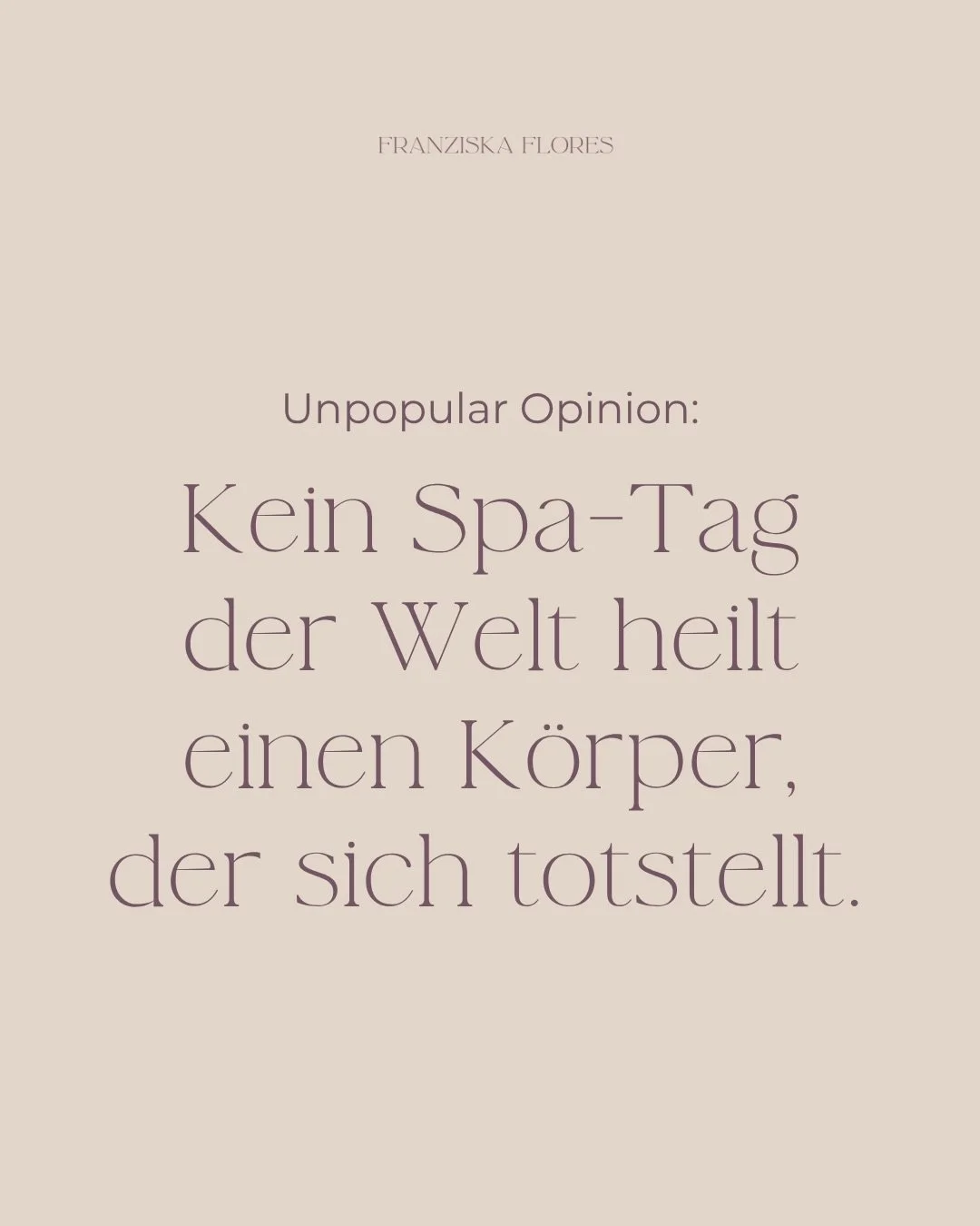 Ein Spa-Tag ist nett. Aber er erreicht keinen K&ouml;rper, der gelernt hat, sich totzustellen. 

Du kennst diesen Moment auf der Massagebank: Der Duft von Lavendel liegt in der Luft, die Musik ist leise, der Kopf schreit: &bdquo;Entspann dich jetzt e