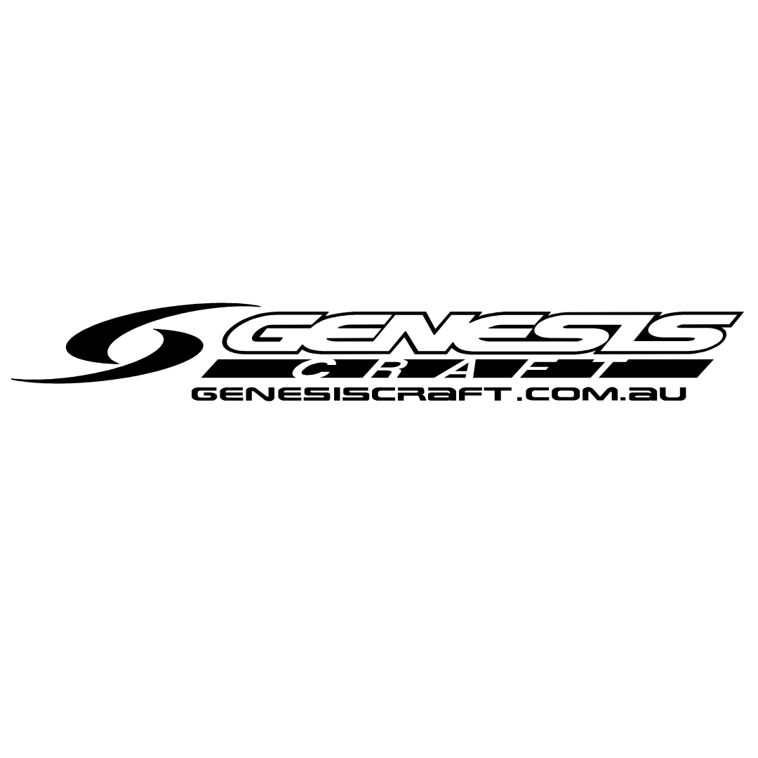 Black and white Genesis Graff logo with the website genesiscraft.com.au beneath it.