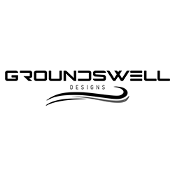 Groundswell Designs logo in black text on a white background.