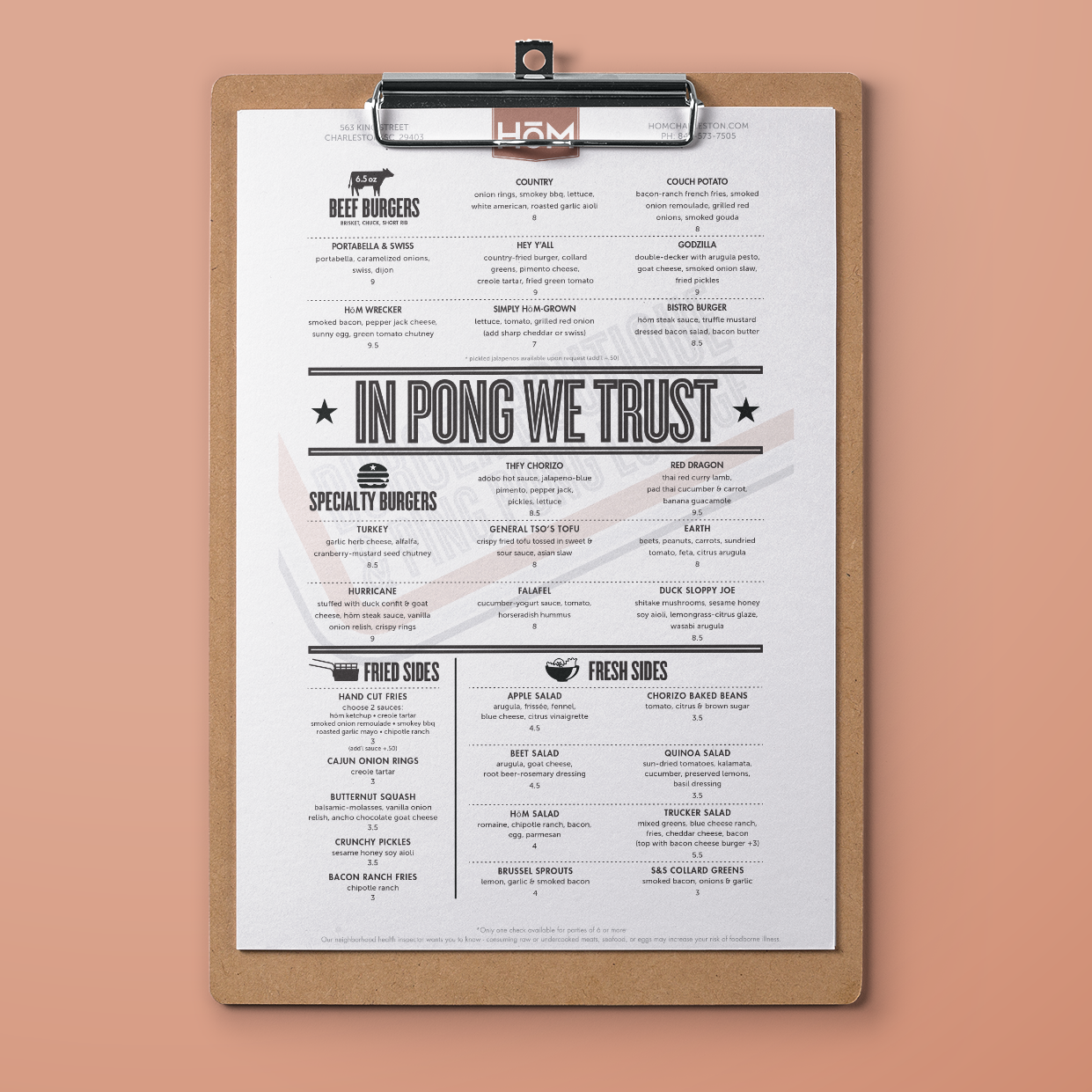 HōM Menu Design