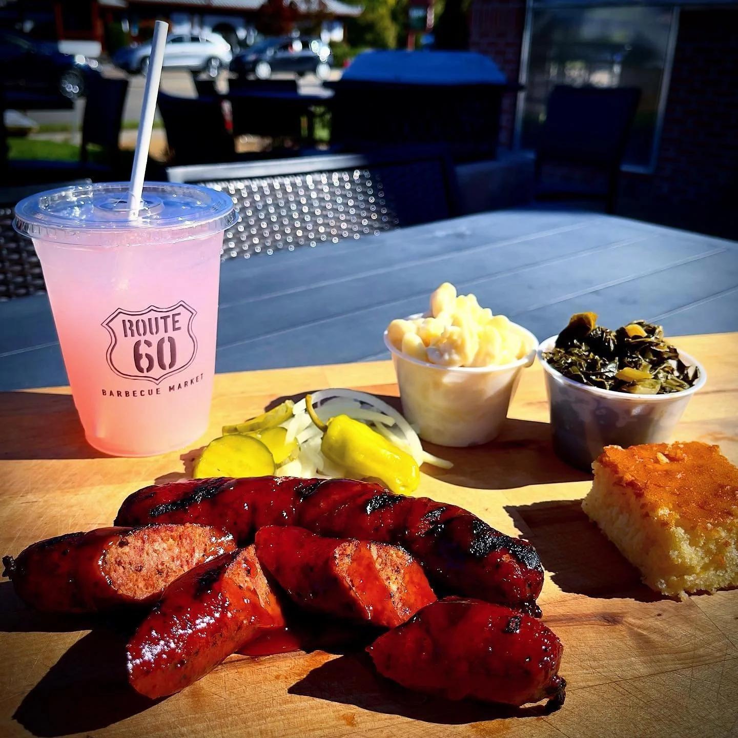 A little heat, a lot of flavor 🌶️ Our jalape&ntilde;o sausage is hickory smoked and packed with the perfect kick Served with your choice of sides and a cold drink to cool it down

#BBQ60 #Route60BBQ #JalapenoSausage #SmokedSausage #SouthernEats #Wil