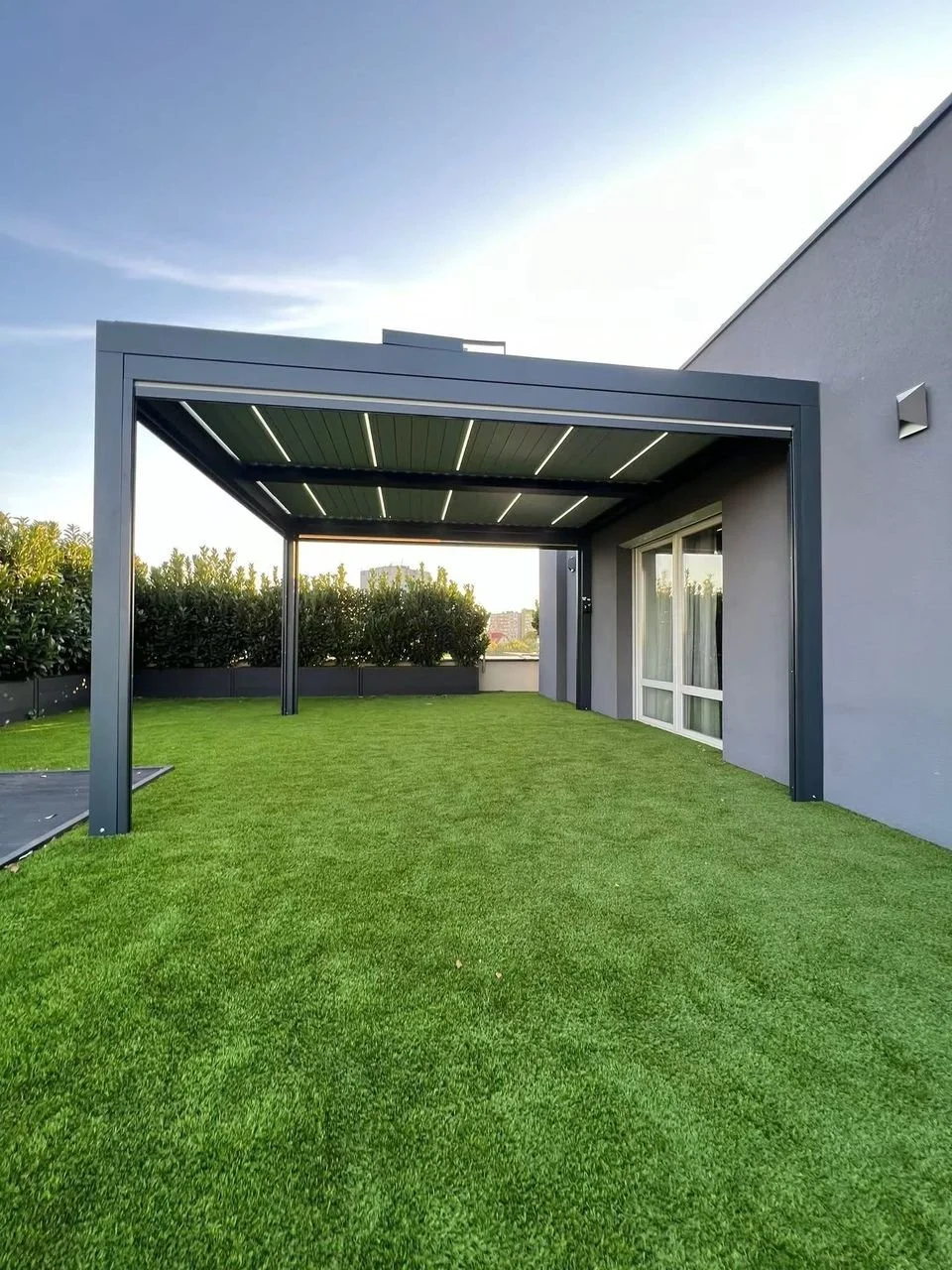 13 by 19 Verandah Automatic Louvered Pergola with LEDs