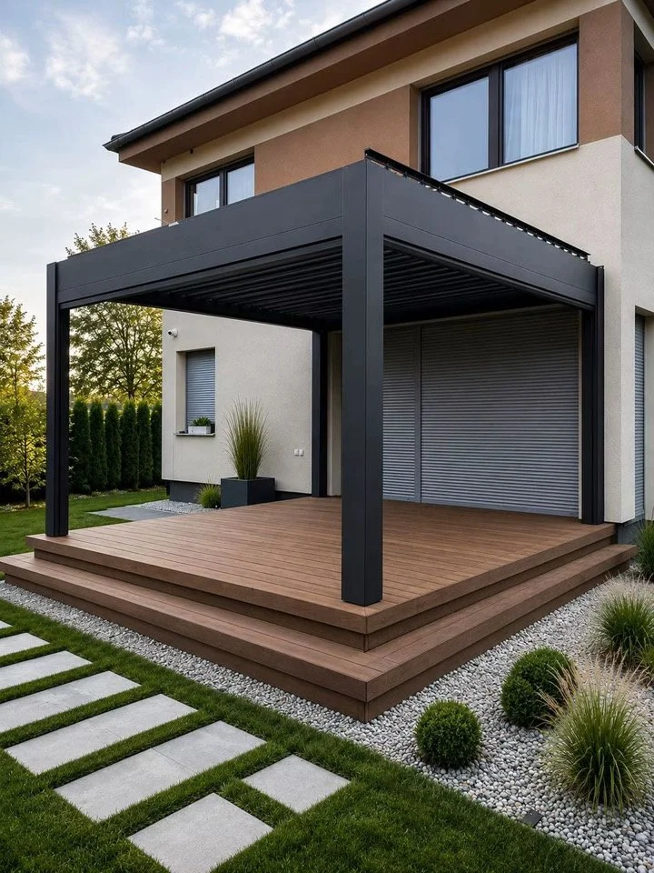 10 by 13 Verandah Automatic Louvered Pergola with LEDs