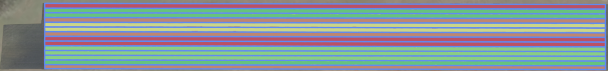 Image of a test plot for 6 rows of corn