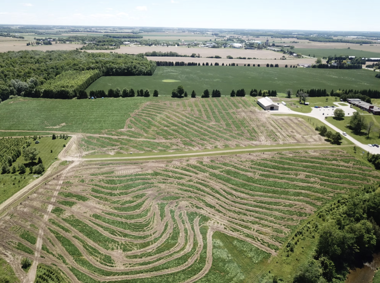 Ariel view of farm land