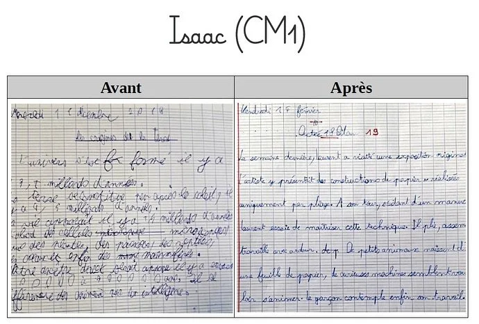 📚 Avant / Apr&egrave;s : Progr&egrave;s en &eacute;criture et en orthographe ✨

L&rsquo;orthographoth&eacute;rapie, ce n&rsquo;est pas seulement am&eacute;liorer l&rsquo;&eacute;criture ✏️, c&rsquo;est aussi progresser en orthographe et retrouver co