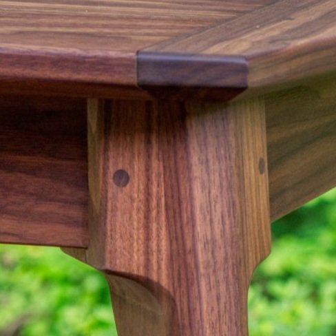 Exposed dowels from drawbored tenons