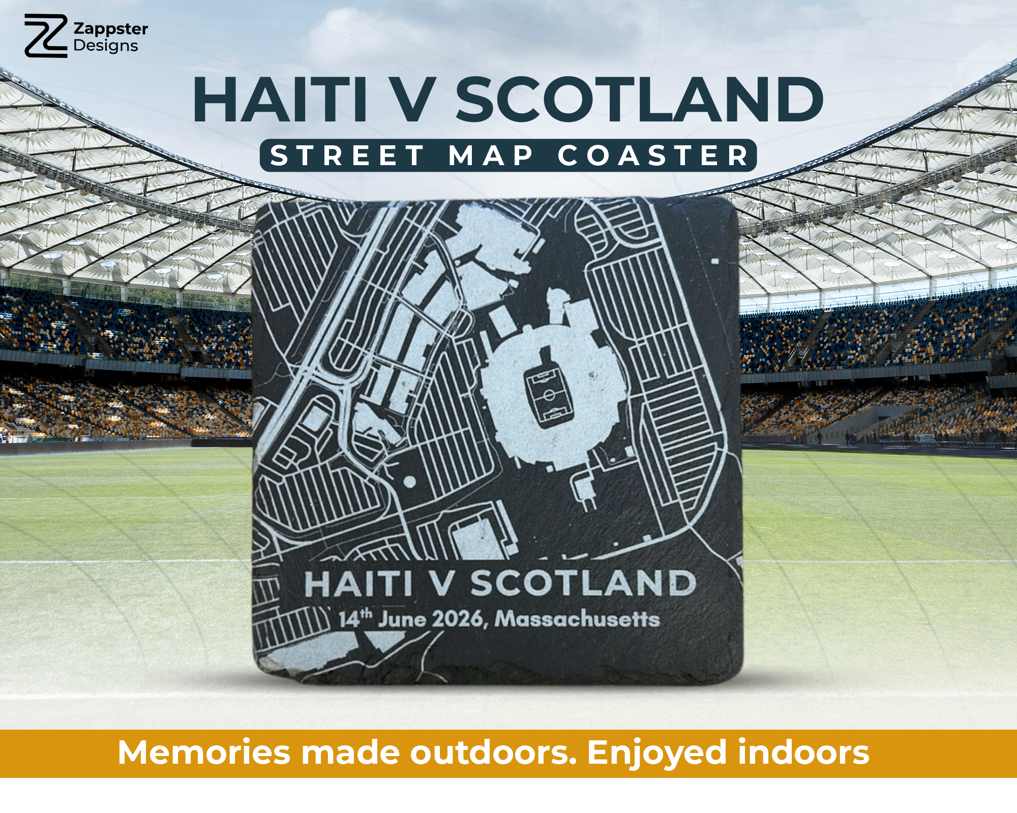 Haiti v Scotland Street Map Coaster, Massachusetts 2026, scotland fan Gift (Whisky Oak Keyring)
