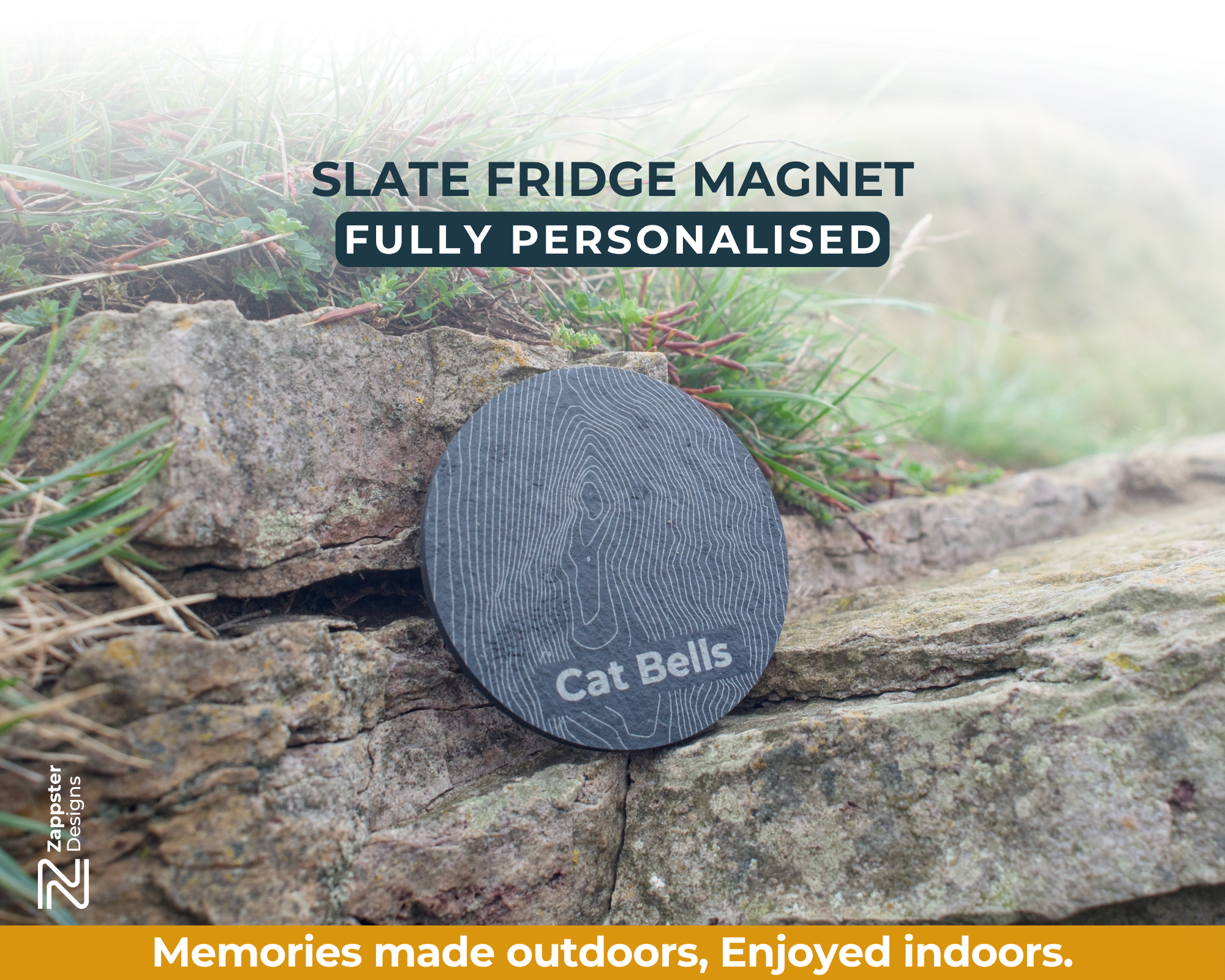 Personalised Hill Contour Fridge Magnet | Any Mountain in the World | Slate Munro Magnet | Hillwalker Gift | Outdoor Memory Keepsake