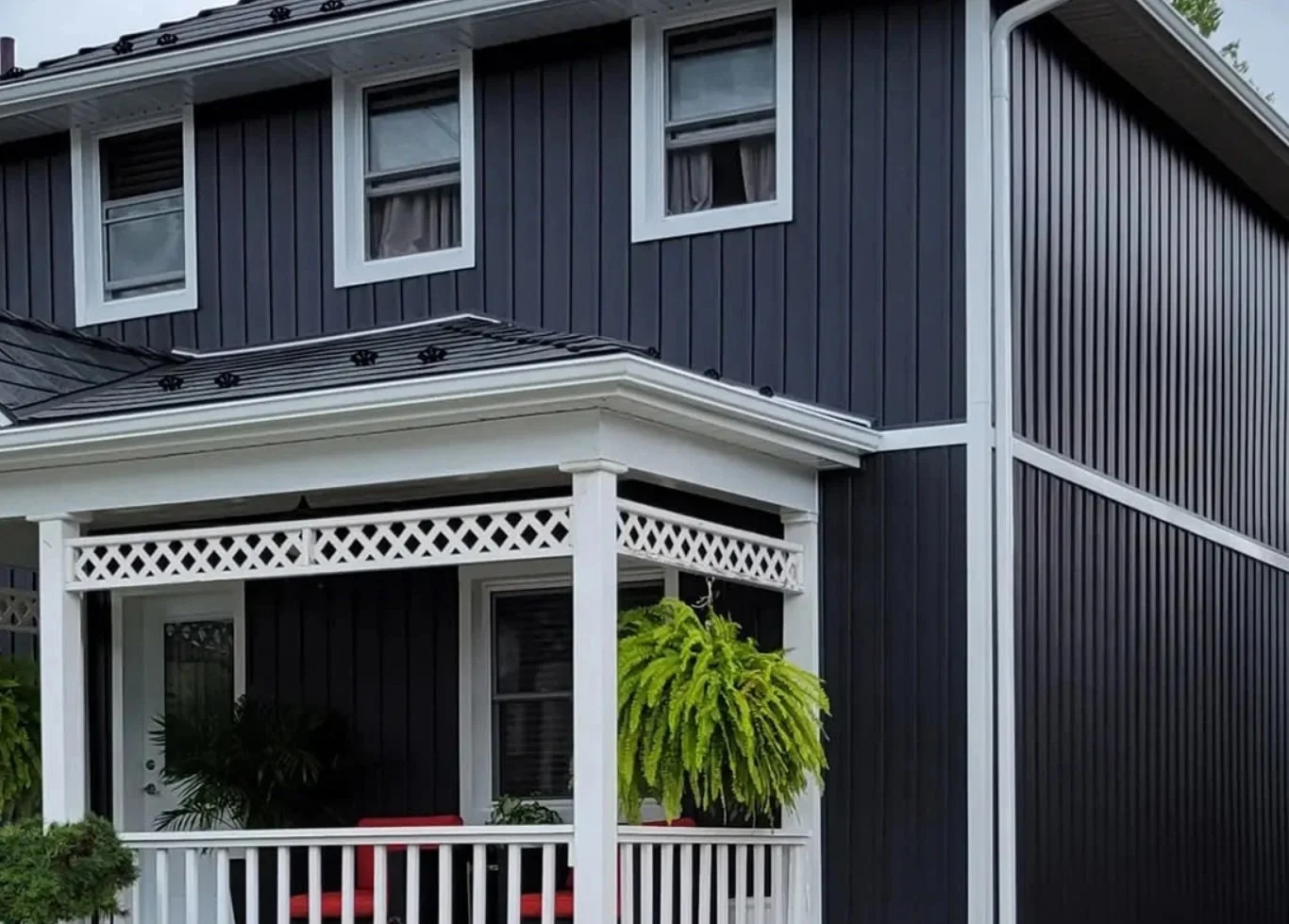 Gray Metal Siding on House