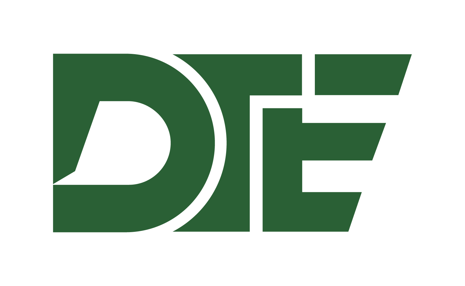 DTE logo with the word 'DTE' in bold green letters