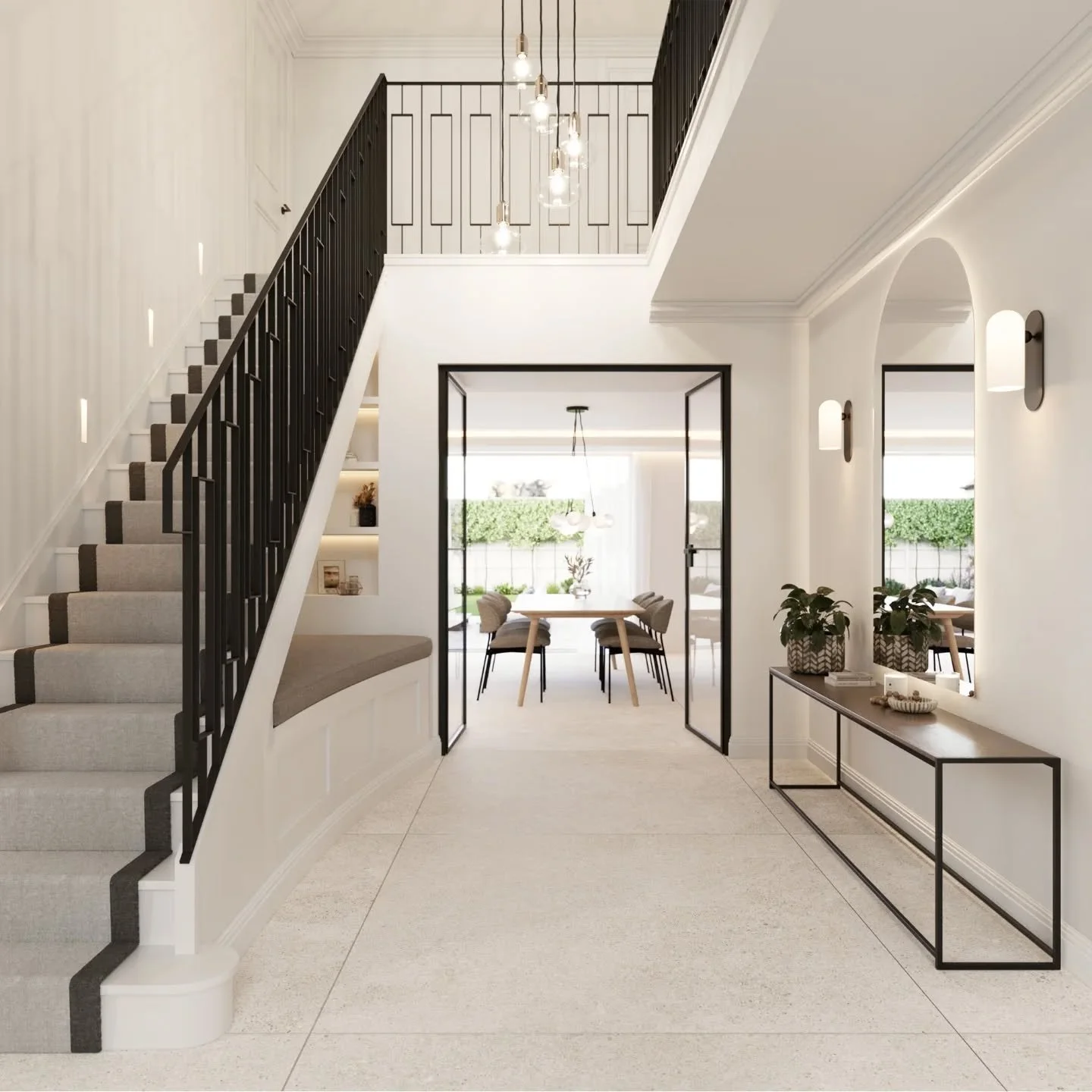 Entrance at The Old Tennis Courts, Glenferness Ave 🎾🏡
We wanted these houses to have a big impact when you walk through the front door, so we came up with this...
Large format porcelain by @pietracasa.uk on the floor, crittal doors by @freelancee