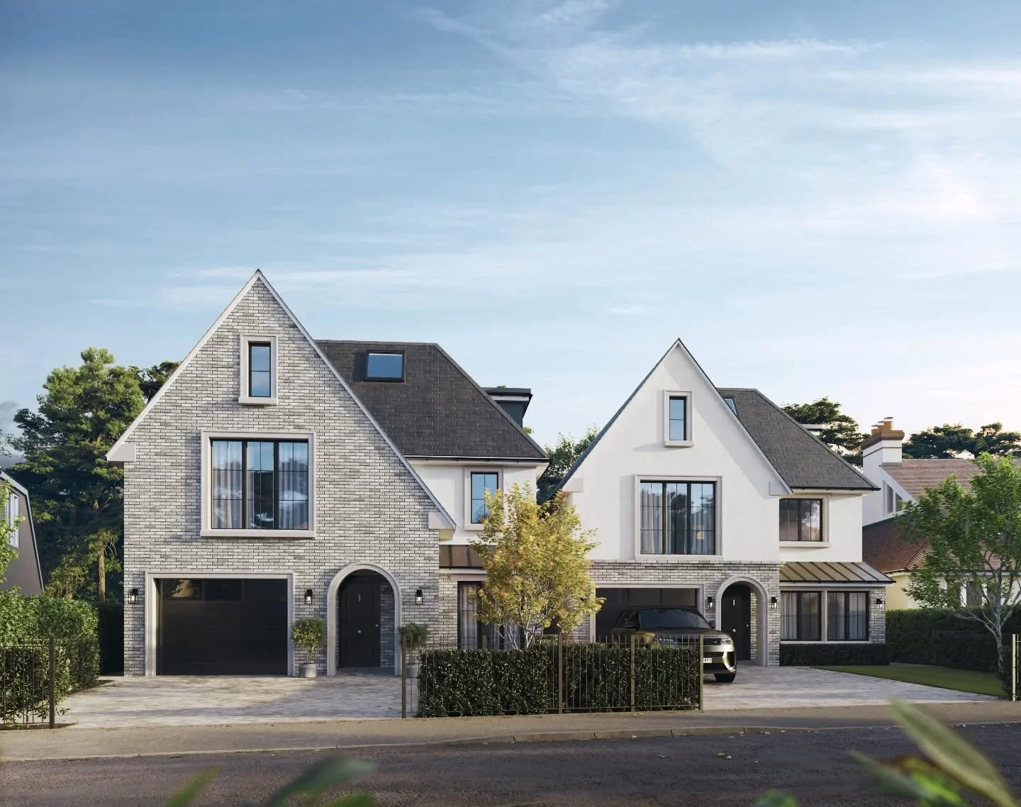 Planning Approved ✅ Two new homes starting later this year. Around 3,500 sq ft each, 4/5 bedrooms, open-plan kitchen/living space and south-facing gardens. Main bedroom balconies looking back over the garden as well.

We&rsquo;re offering these as La