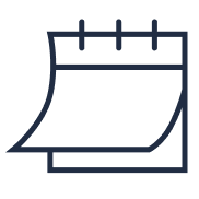 Outline of a calendar with a grid at the top and a blank square at the bottom