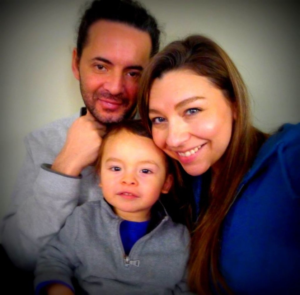Sati with her family, Yohan and Bodi.