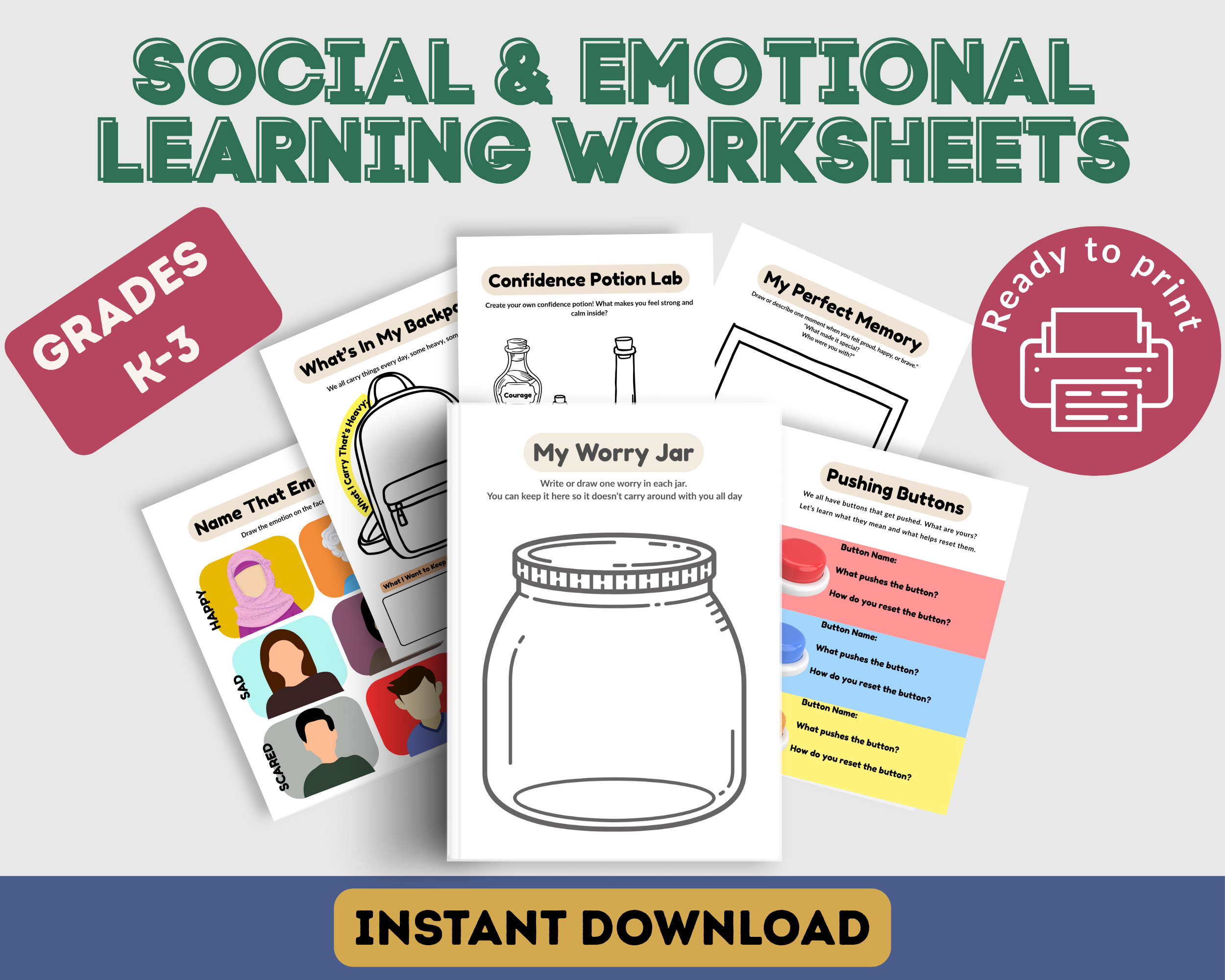 Complete Emotion Education Bundle – Printable SEL Tools for Kids to Build Emotional Intelligence