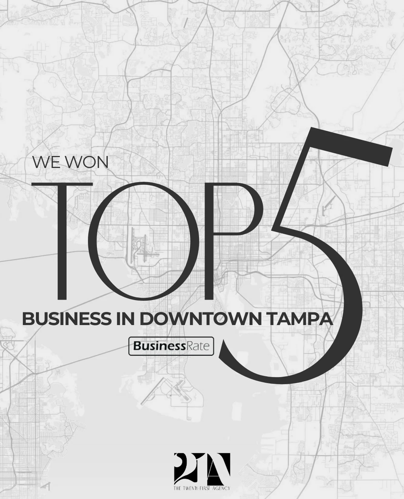 We&rsquo;re proud to share that we&rsquo;ve been named Top 5 Business in Downtown Tampa by @businessrate 🏆