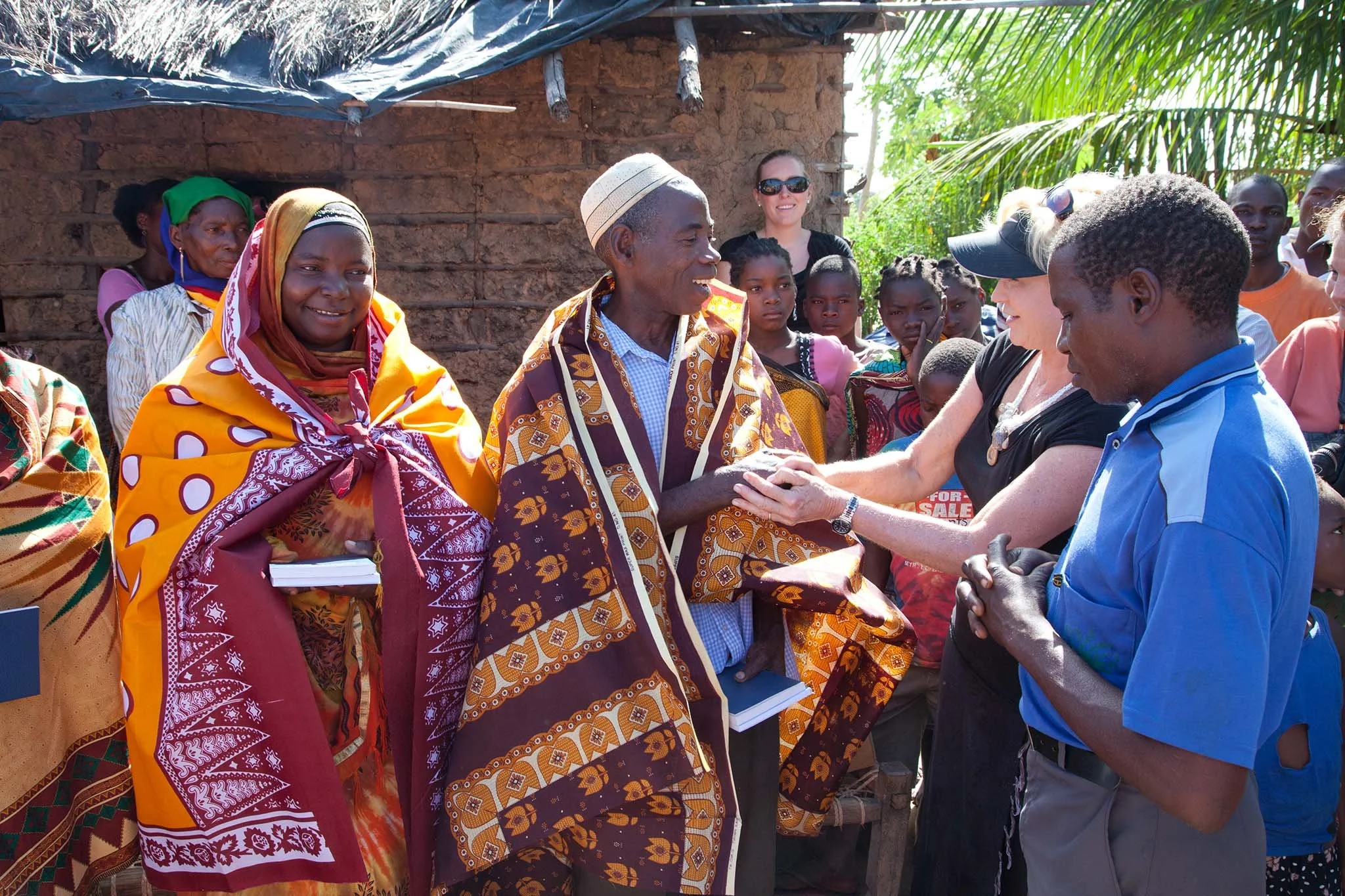 Greeting the chief and his wife in another village