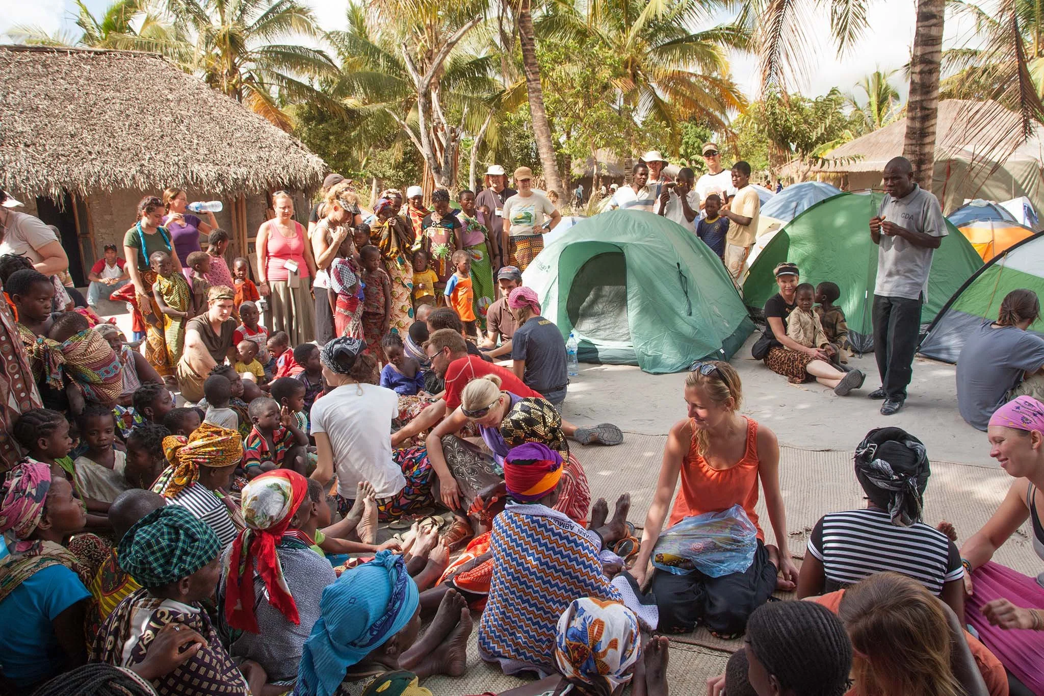 A typical morning service at a village outreach