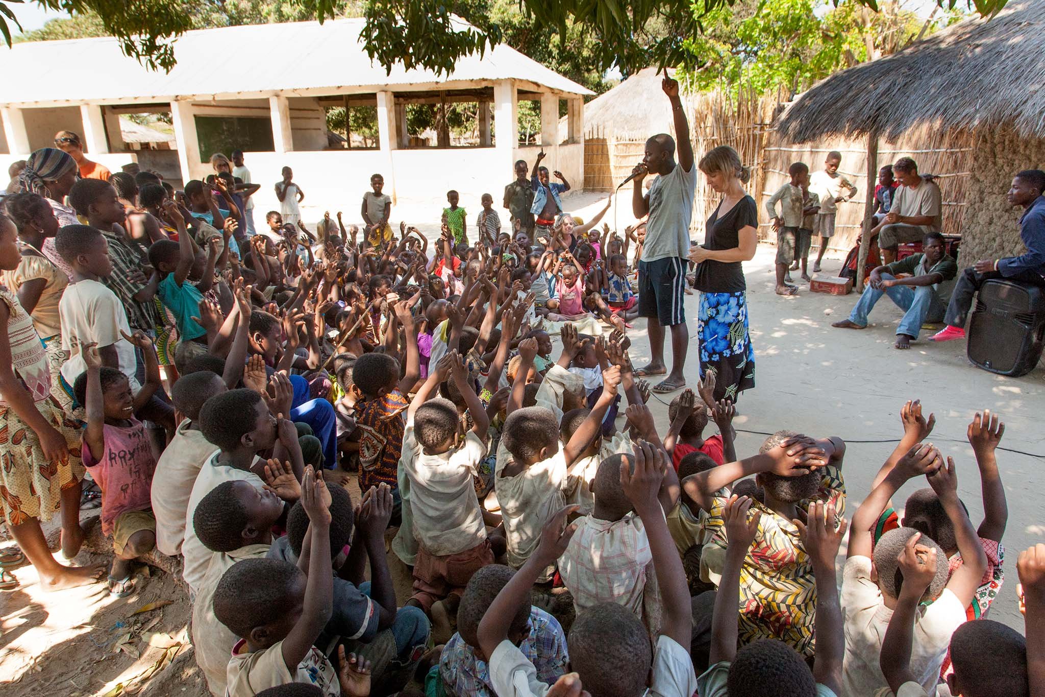 Teaching children in a remote coastal village