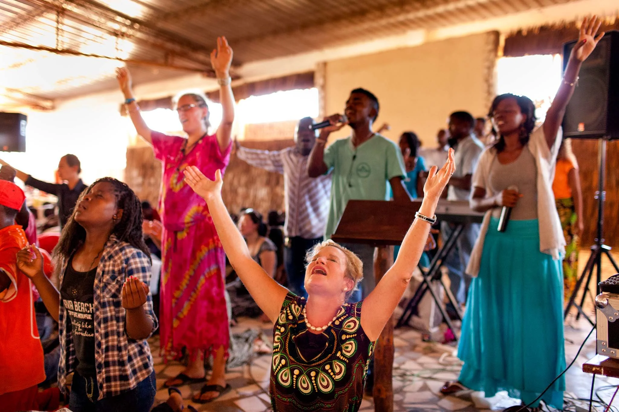 Total worship at our Pemba church