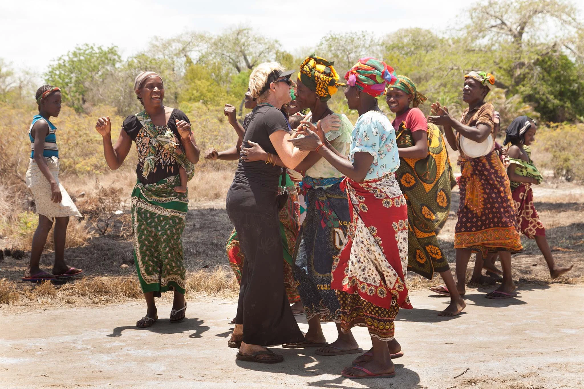 Thrilled village ladies run out to meet Heidi